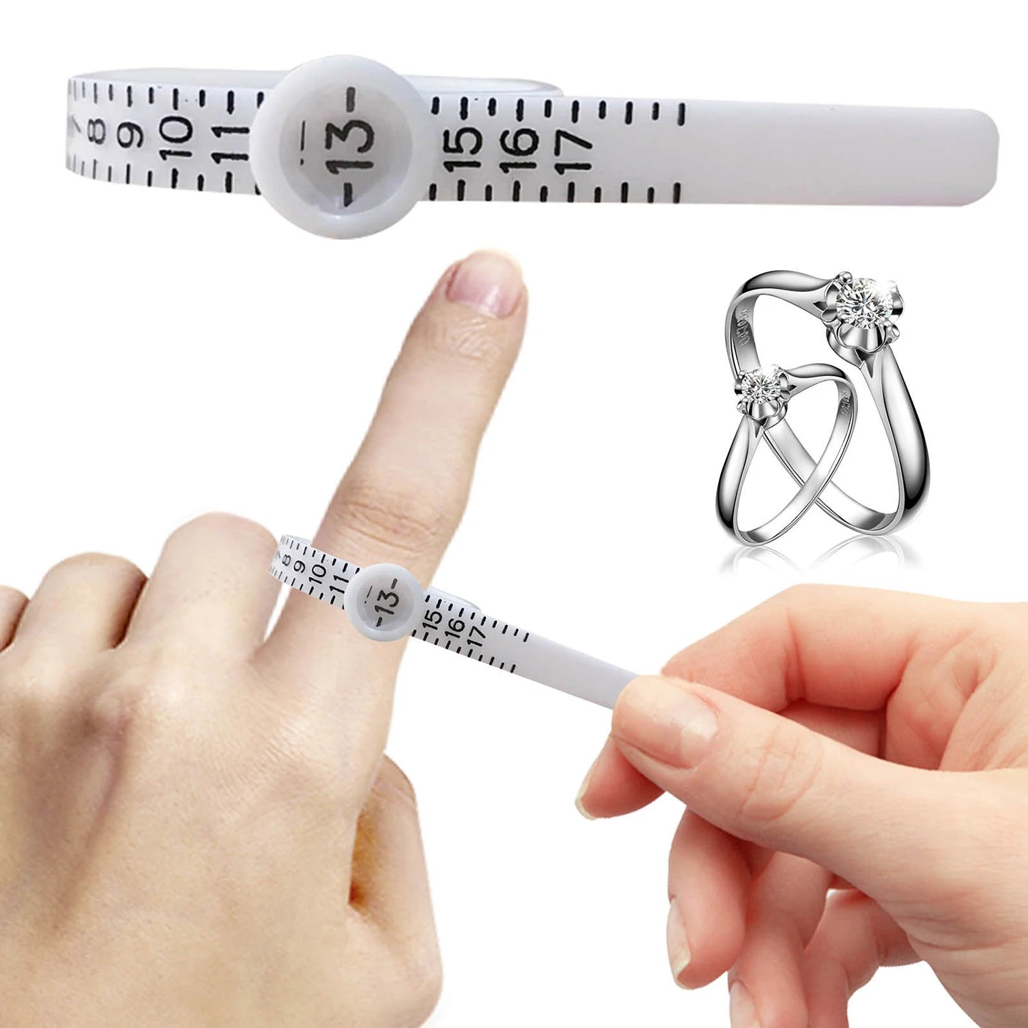 Dospita Ring Ruler Measurer Finger Coil Ring Sizing Tool UK Size US Size Measurements Ring Sizer Accessory Insert Guard Tightener Tools