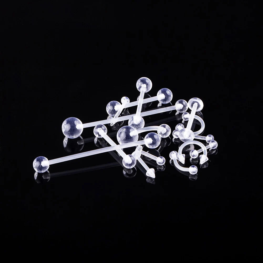 Dospita Jewelry Gift Soft Navel Stud For Women Acrylic Transparent Navel Ring Body Piercing Jewelry Eyebrow Nail Nose Ring