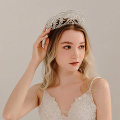 Dospita Crystal Tiara Bridal Crowns Wedding Hair Accessories Women Hair Jewelry Fashion Headpiece Bridal Crown Queen Headband