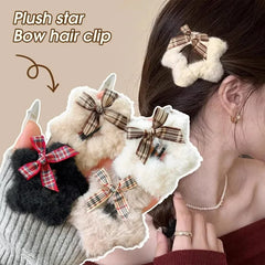 Dospita  -  4pcs Winter Plush Y2K Star BB Hair Clips Women Hairpins Cute Fluffy Side Bangs Clips Korean Fashion Headdress Hair Accessories