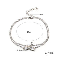 Dospita Simple Heart Female Anklets Barefoot Sandals Foot Jewelry Leg New Anklets On Foot Ankle Bracelets For Women Leg Chain