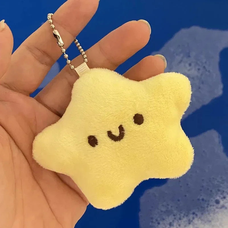 Dospita  -  1-3pcs Squeezing Little Star Doll Plush Pendant Yellow Plush Pendant Cute Keychain Squeaking Endorsement Bag Cute Doll Key Ring