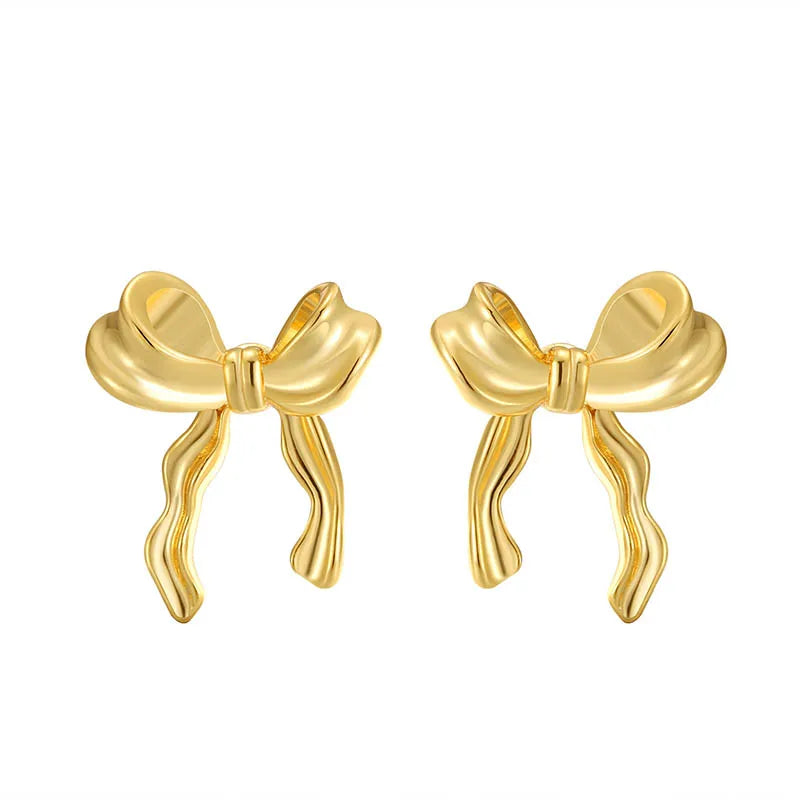 Dospita  -  Design Sweet and Cool Style Bow Knot Stud Earrings Women's Simple Elegant Metal Jewelry Gifts Dropshipping