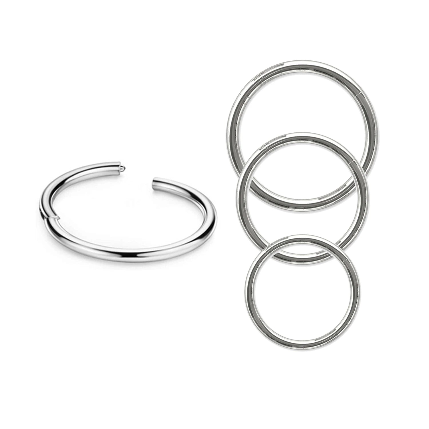 Dospita Punk 8/10/12mm Titanium Steel Lip Ring Circle Piercing Lip Studs Goth Nose Ring Belly Button Rings Earrings Fashion Body Jewelry