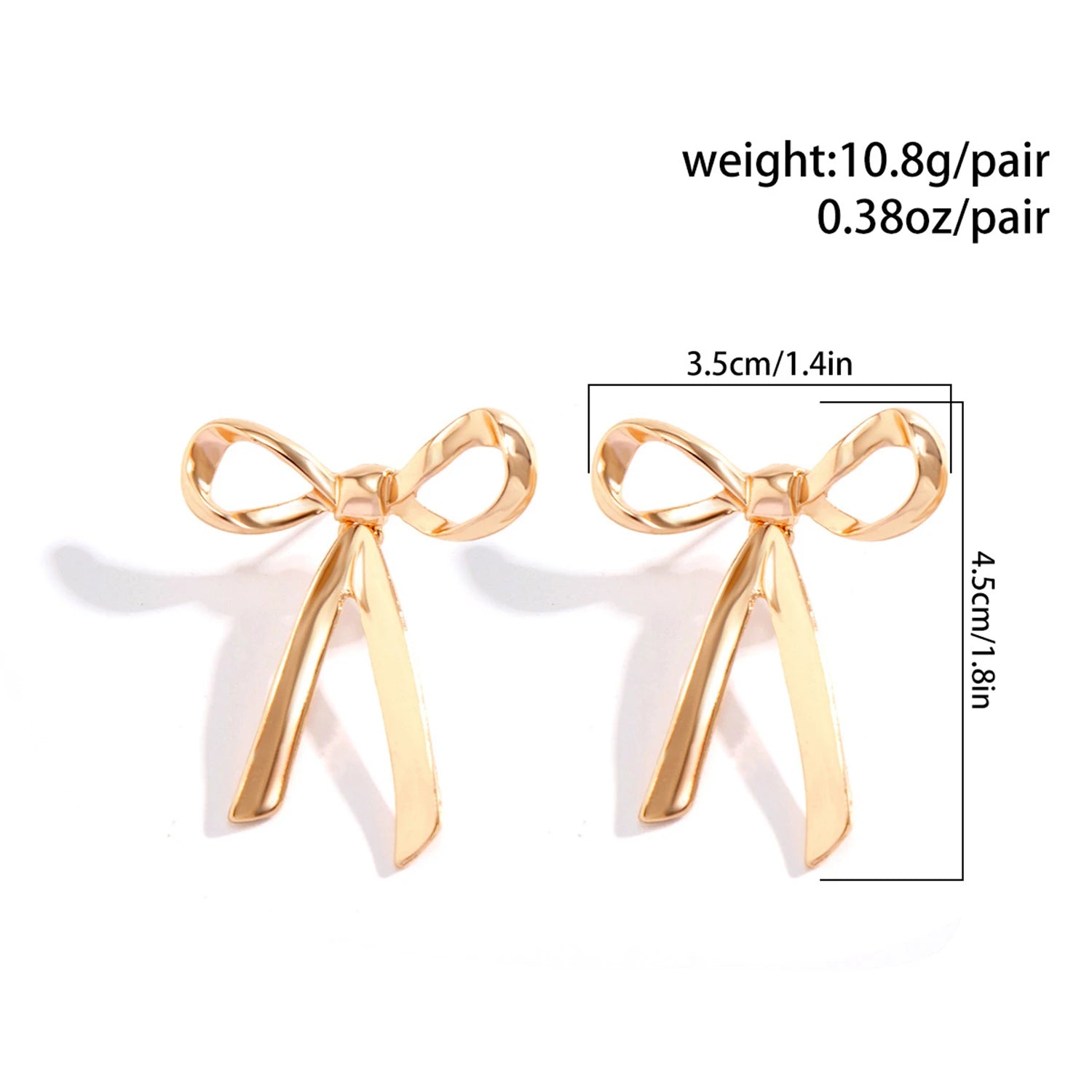 Dospita Fashion Gold Color Earrings For Women Bow Stud Nail Earring New 2024 Trendy Cute Jewelry Piercing Ear Accessories New Year Gift