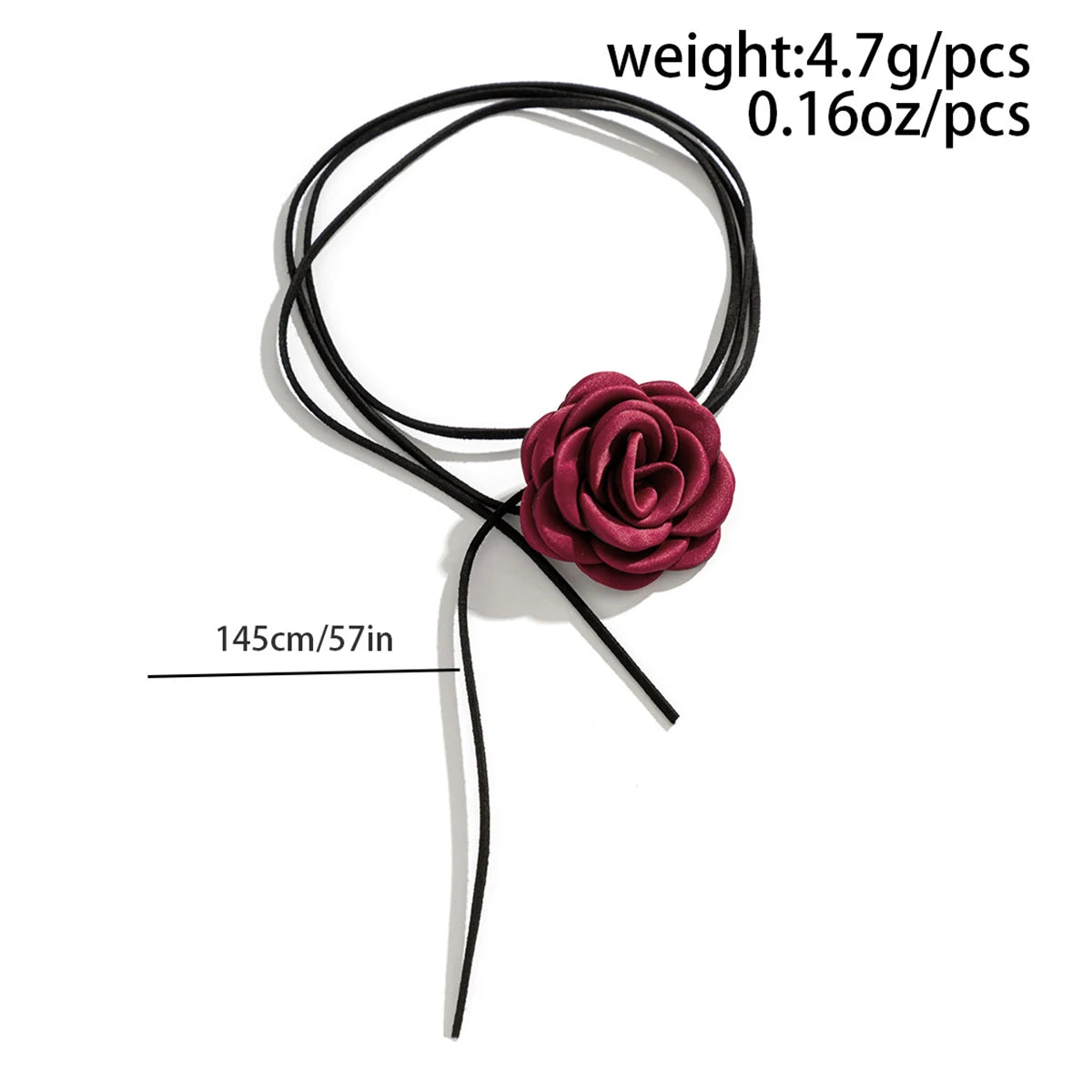 Dospita Choker Necklace for Women Ladies Korean Clavicle Chain Adjustable Rope Big Rose Flower Y2K Romantic Gothic Fashion Accessories