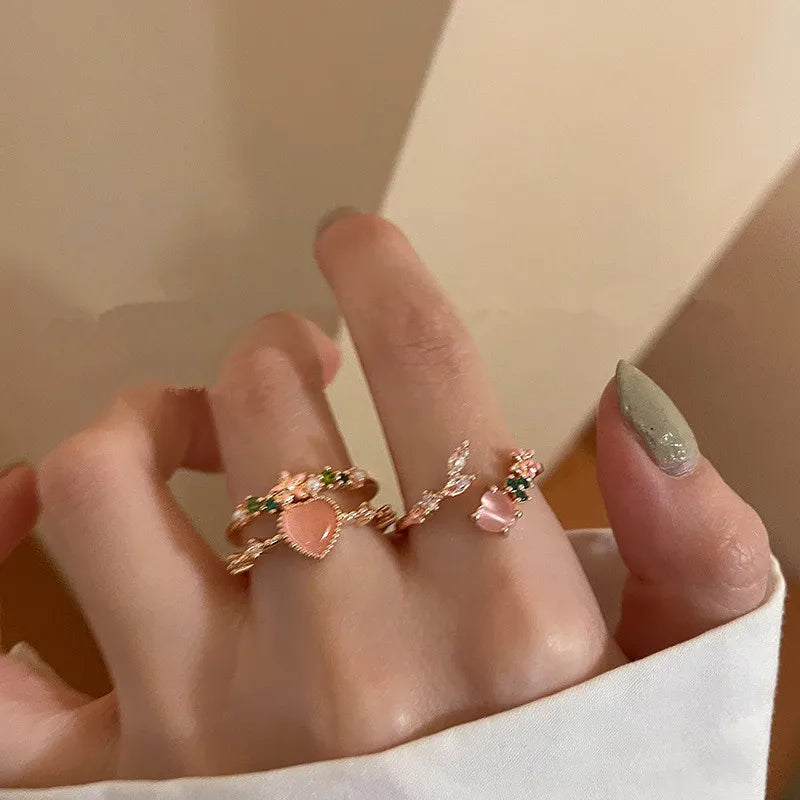 Dospita  -  Punk Irregular Butterfly Rings For Women Liquid Metal Butterfly Earring Aesthetic Egirl Gothic Insect Open Rings Jewelry