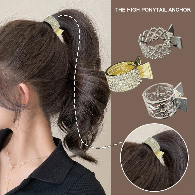 Dospita High Pony Tail Claw Clip Fixed Artifact Hair Clip High-End Headwear Anti-Sagging Hair Metal Small Clip Hair Accessories