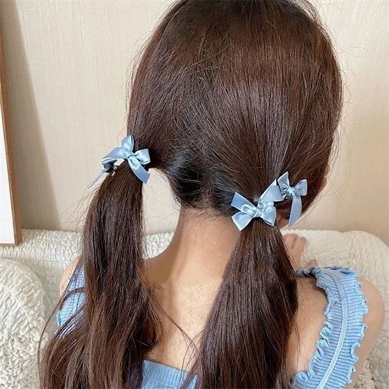 Dospita 5Pcs/set Small Bowknot Hairpin For Girls Summer Cute Sweet Bangs Clip Mini Bows Hairslide Headwear Hair Accessories For Children