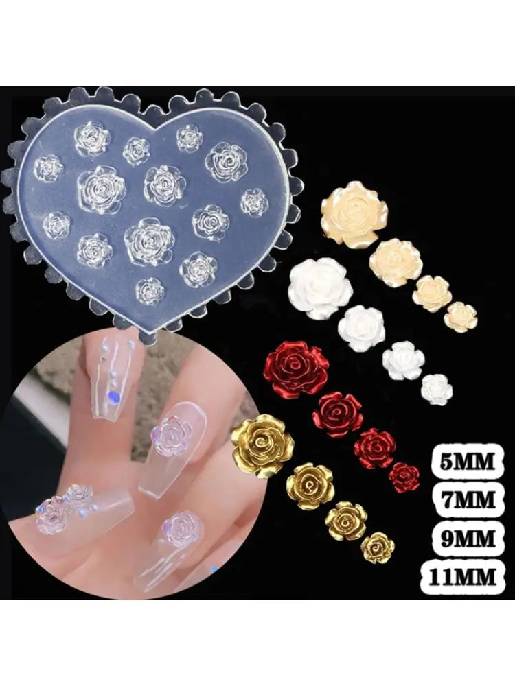 Dospita  -  3D Rose Flower Nail Art Decorations Epoxy Resin Mold Nail Ornaments Silicone Mould DIY Crafts Jewelry Casting Tool