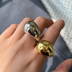 Dospita New Fashion Designer Gold Silver Colour Water Drop Ring Woman Europe America Luxury Jewelry Trendy 2024