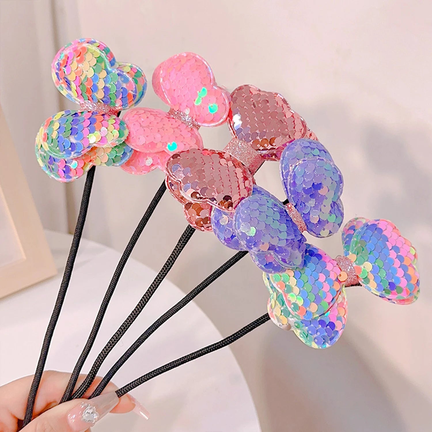 Dospita Women Elegant Chiffon Flower Bun Maker Hairstyle Making Long Tool Sweet Hair Braid Rope Hairbands Korean Accessories