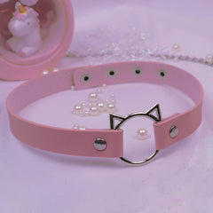 Dospita  -  New Cosplay Harajuku Punk Rock Gothic Collar Choker Sexy PU Leather Cat Ear Accessories Sexy Trendy Collar Choker Necklace