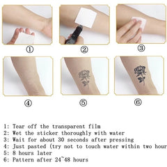 Dospita  -  15 Days Waterproof Tattoo Sticker Skull Flower Half Arm Temporary Tattoo