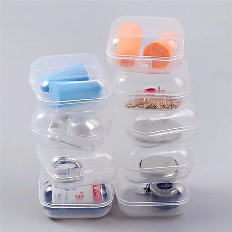 Dospita 10/20/30Pcs Mini Jewelry Storage Box Transparent Portable Plastic Box Earring Ring Necklace Jewelry Storage Home Storage Box