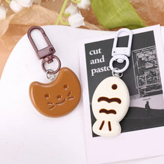 Dospita  -  Cute Little Cat Keychain Creative Fish Cat Resin Cartoon Doll Pendent Fashion Bag Accessories for Kids Couple Gift Car Keyring