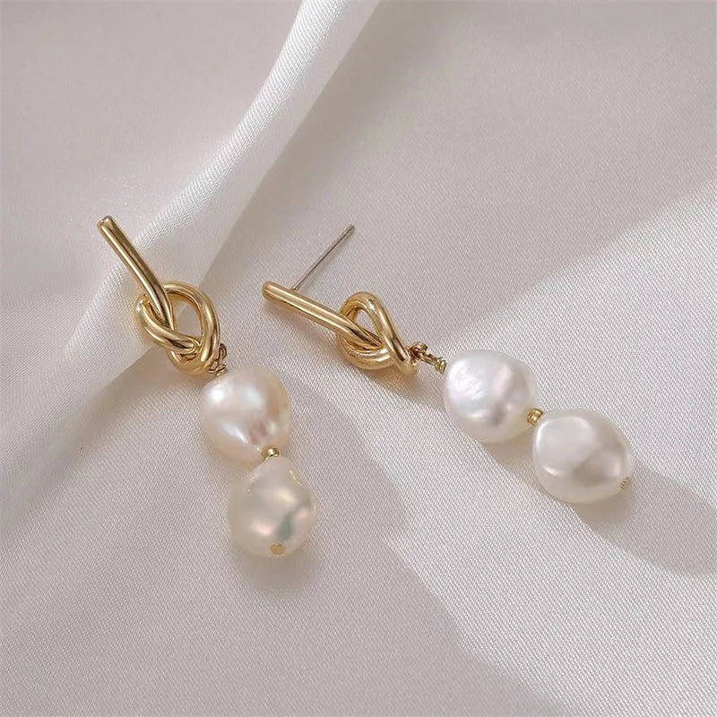 Dospita  -  Korean Long Tassel Pearl Dangle Earrings for Women Luxury Full Rhinestone Gold Color Drop Earrings Wedding Party Jewelry Gift