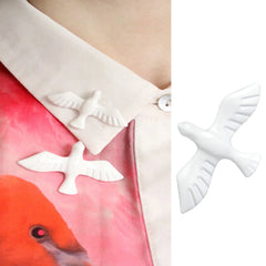 Dospita New Trendy Swallow Brooch Acrylic Vintage White Peace Dove Animal Birds Brooch Pin Fashion Jewelry Girl Accessories For Women