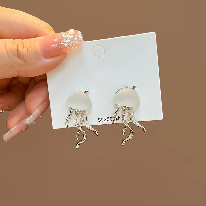 Dospita Resin Jellyfish Earrings Women's Korean Fashion Jewelry Summer Accessories New Free Shipping