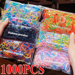 Dospita 1000Pcs/Pack Colorful Small Disposable Hair Bands Scrunchie Children Ponytail Holder Elastic Rubber Band Kids Hair Accessories