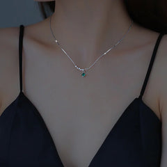 Dospita  -  Popular Sparkling Green Crystal Pendant Chain Choker Necklace Collar For Women Fashion Jewelry Wedding Party Birthday Gift