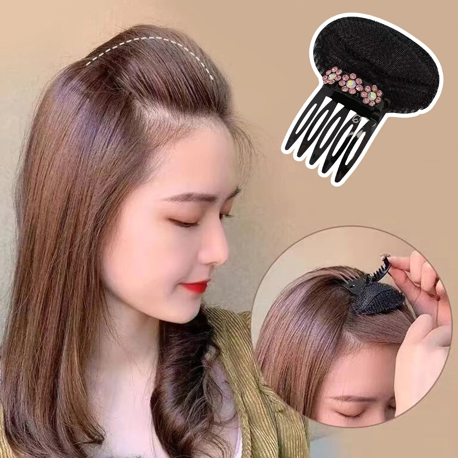 Dospita Puff Hair Head Cushion Invisible Volume Hair Base Fluffy Hair Pad Sponge Clip Bun DIY Hair Styling For Women Girl Beauty Tool