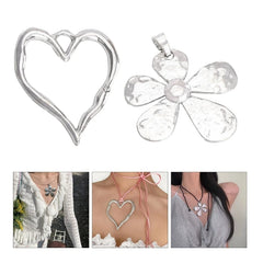 Dospita  -  Durable Alloy Heart Pendant Hollow Jewelry Charm Flower Pendant Alloy Material