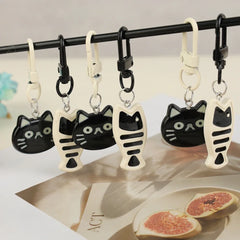 Dospita  -  1pair Cute Little Cat Keychain Creative Fish Kitten Resin Cartoon Pendent Fashion Bag Accessories for Couple Gift Car Key Chains