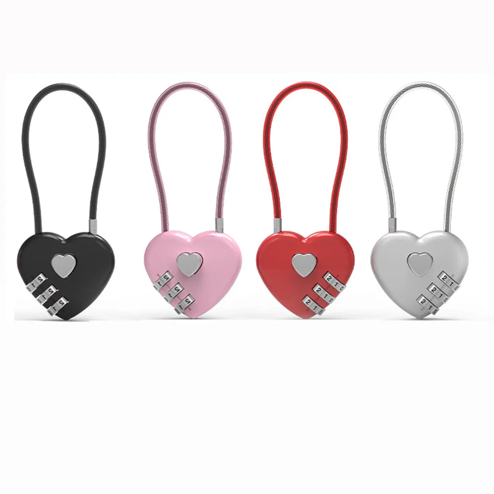 Dospita  -  4 Colors Y2K Aesthetic Heart Shaped Lock Keychain Padlock Bag Pendant Valentine’s Day Gift for Couple