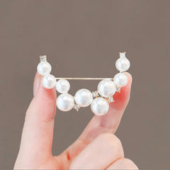 Dospita Natural Freshwater Pearl Imitation Pearl Moon Corsage Brooch Fashion Women Daily Jewelry Accessories Dress sweater Scarf Pin