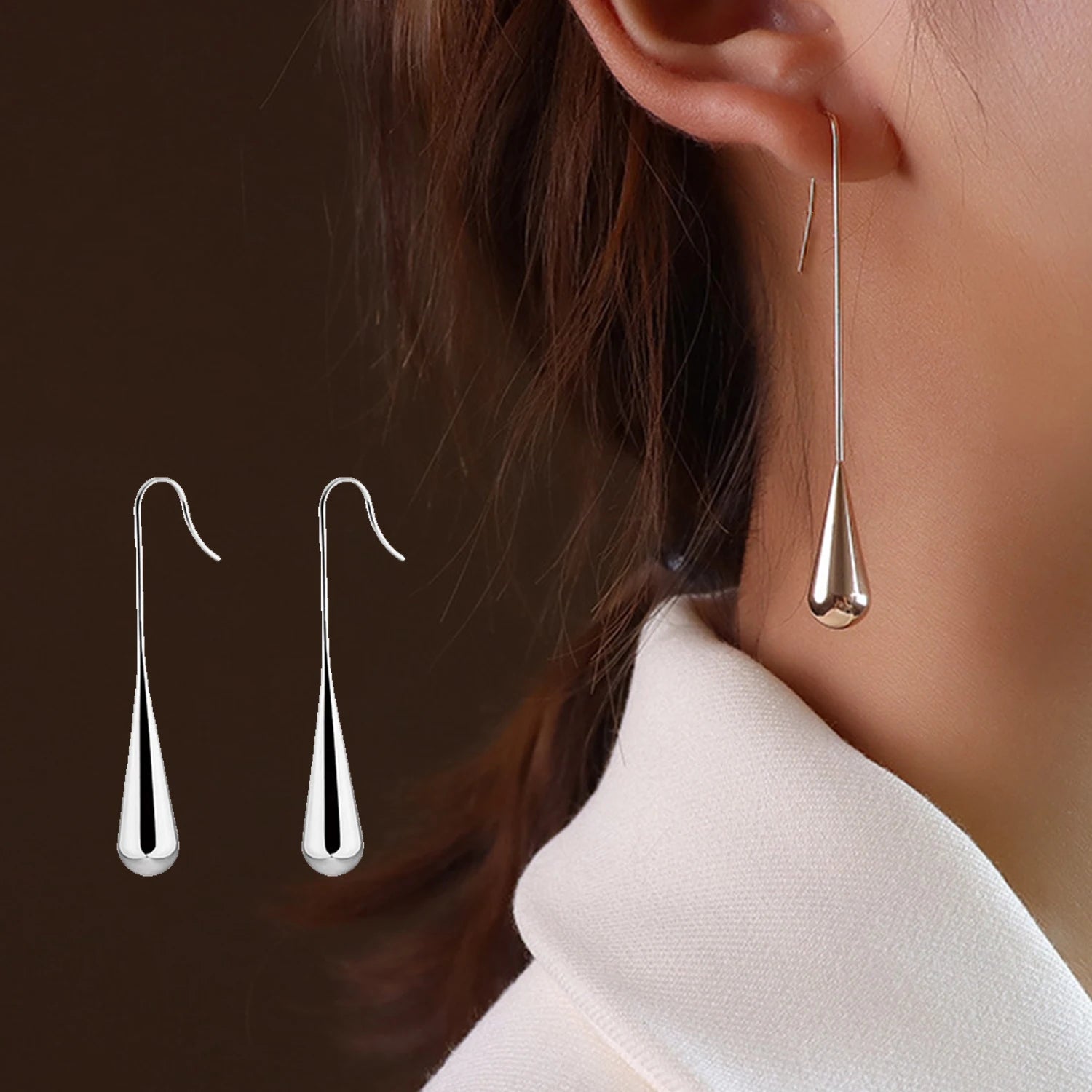 Dospita Water Drop Earrings for Women Minimalist Piercing Earrings Daily Wear Fashion Teens Earrings Hot Sale Jewelry