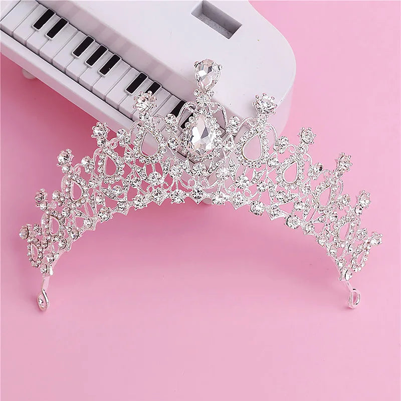 Dospita Silver Color Crystal Diadems For Women Wedding Tiaras Crowns Rhinestone Hair Ornaments Headpiece Bridal Fashion Jewelry