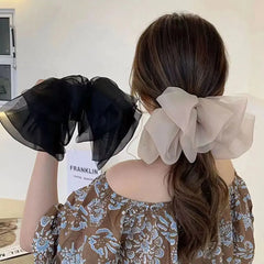 Dospita Big Hair Bows Chiffon Solid Color Large Bowknot Hairpins Spring Clamp Clip for Women Fashion Korea Headwear Accessories New