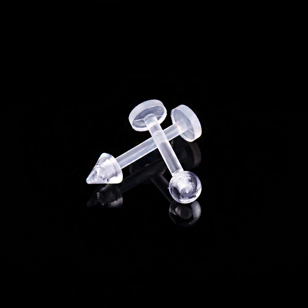 Dospita Jewelry Gift Soft Navel Stud For Women Acrylic Transparent Navel Ring Body Piercing Jewelry Eyebrow Nail Nose Ring