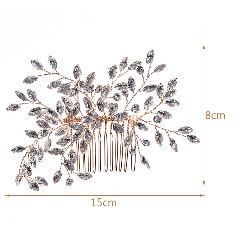 Dospita Rhinestone Wedding Hair Combs Hair Accessories for Bridal Headpiece Hair Ornaments Wedding Hair Jewelry Bridal Headdress