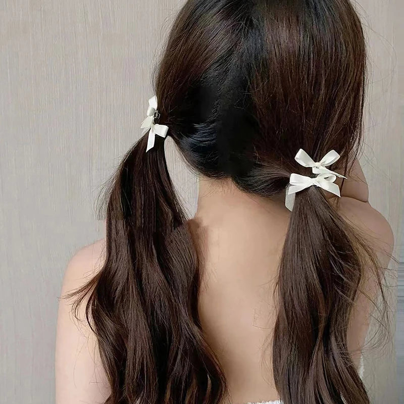 Dospita 5Pcs/set Small Bowknot Hairpin For Girls Summer Cute Sweet Bangs Clip Mini Bows Hairslide Headwear Hair Accessories For Children