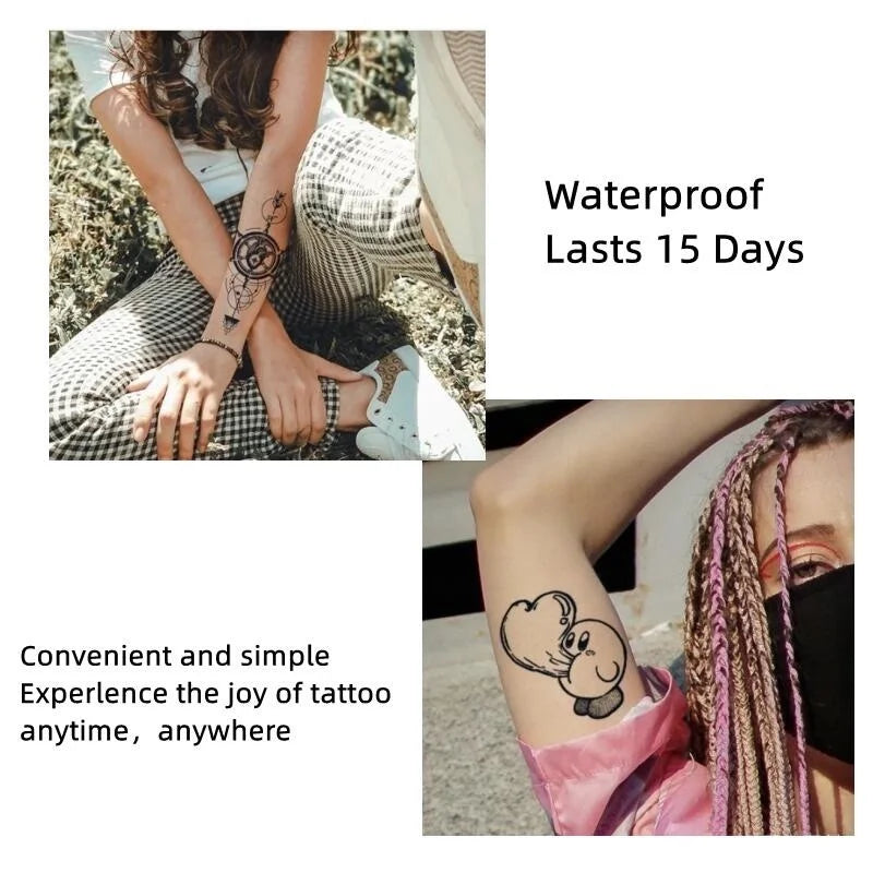 Dospita  -  15 Days Waterproof Tattoo Sticker Skull Flower Half Arm Temporary Tattoo