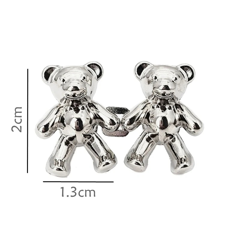 Dospita Detachable Button Metal Bear Tighten Waist Button Adjustable Waist Clip Pins for Women Skirt Pant DIY Clothing Accessories