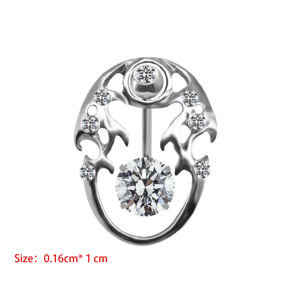 Dospita Cartilage Earring Clip Stainless Steel Navel Ring Steel Titanium  Navel Ring Dolphin Navel Ring Body Piercing Jewelry