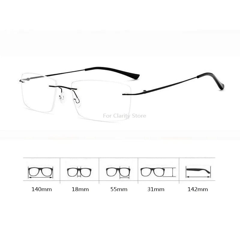 Dospita Lady Frameless Light Glasses Frame Men Business Plain Glasses Men Eyewear Cute Decorative Glasses For Clarity Store