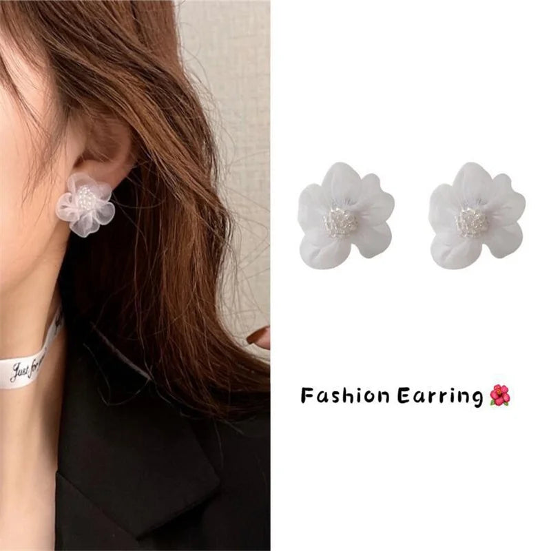 Dospita  -  Elegant Black Lace Flower Stud Earrings For Women Summer Style Party Wedding Exaggerated black Earrings Gift