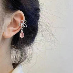 Dospita  -  Punk Fairy Clip Earrings For Women Goth Irregular Flower Metal Ear Cuffs Unusual Design No Piercing Earrings Korean Fashion