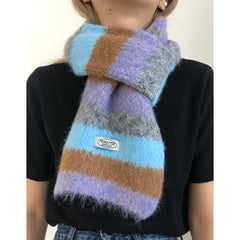 Dospita Winter Striped Knitted Scarves For Women&Men Scarf Shawl Autumn Winter Warm Wraps Scarf Female Neck Scarf Shawls Unisex Scarves