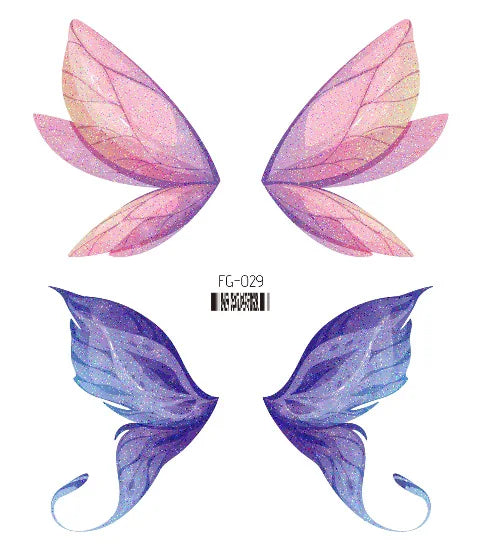 Dospita  -  Fairy Butterfly Wings Shiny Tattoo Sticker Waterproof Eyes Face Hand Body Art Fake Tattoos For Women Makeup Dance Music Festival