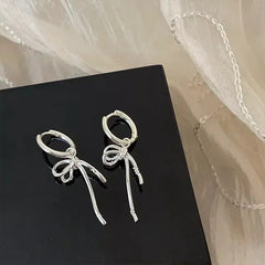 Dospita Bow Drop Earrings for Women Girls Korean Style Bowknot Ear Studs Earrings Aesthetic Wedding Y2K Jewelry