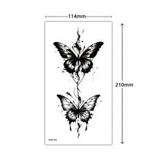 Dospita  -  Black Flower Waterproof Temporary Tattoo Sticker Beauty Butterfly Rose for Women 3D Flash Body Arm Art Washable Fake Tattoos