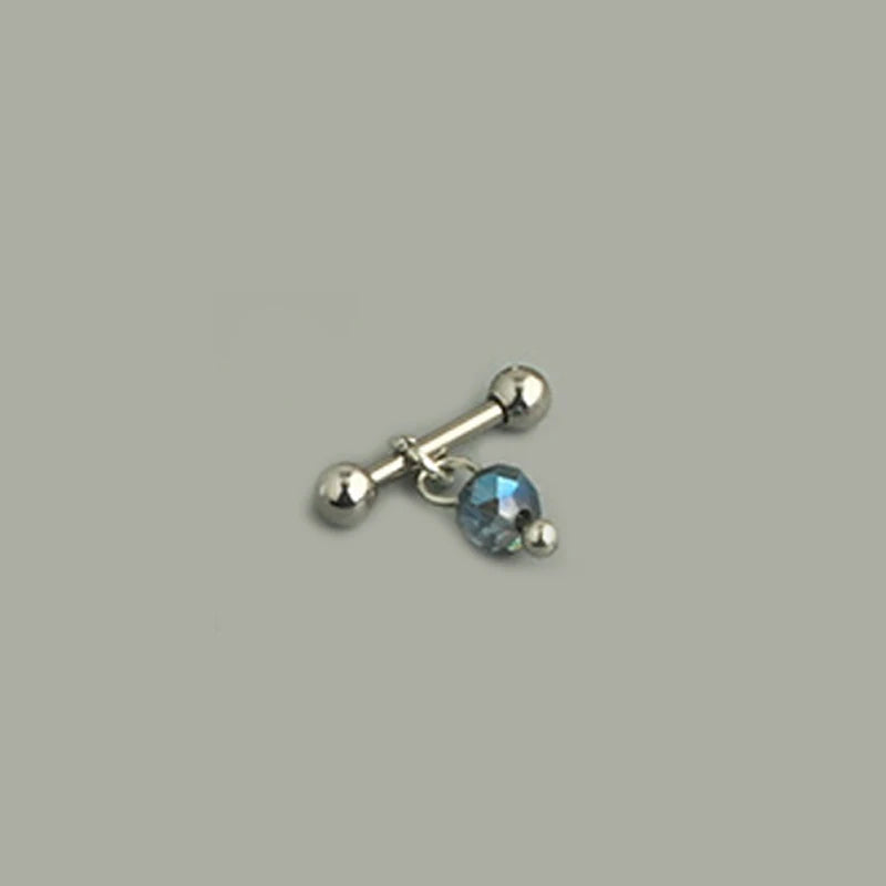 Dospita  -  1pc Simple Industrial Piercing Chain Earrings for Women Ins Fashion Star Cartilage Helix Barbell Surgical Steel Jewelry Gifts