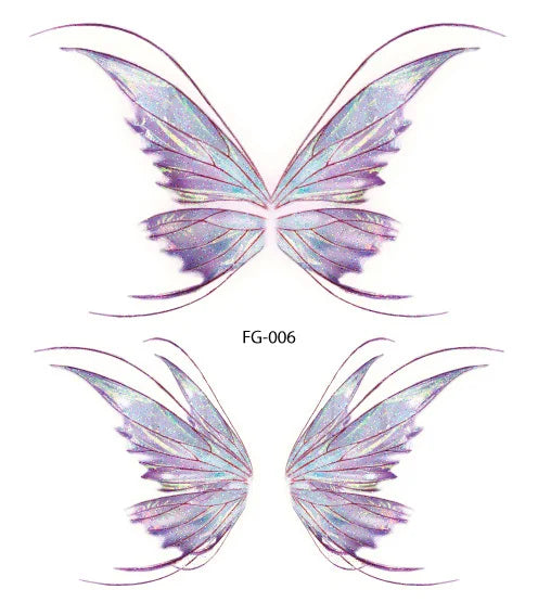 Dospita  -  Fairy Butterfly Wings Shiny Tattoo Sticker Waterproof Eyes Face Hand Body Art Fake Tattoos For Women Makeup Dance Music Festival