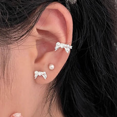 Dospita Design Sweet Cool Style Bow Knot Earrings for Women Simple Korean Bow Earings Piercing Elegant Y2K Jewelry Gifts