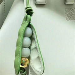 Dospita  -  Elegant Charm Pea Keyring Sturdy PU and Glass Crafted Portable Special Gifts for Fashion Enthusiasts Daily Use